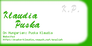 klaudia puska business card